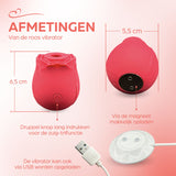 Erodit Siliconen luchtdruk vibrator Rood/Roze, usb oplaadbaar