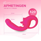 Erodit Double Sensation 2-in-1-Vibrator. USB wiederaufladbar, Rosa