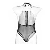 Sexy schwarzer Bodystocking in großen Größen 