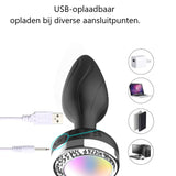 Erodit Lightning buttplug 10 vibratie en licht standen met afstandsbediening