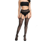 Sexy erotische Plus-Size-Strümpfe in Schwarz mit Strapsgürtel – Luxus-Strumpfhose. 