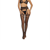 Sexy erotische Plus-Size-Strümpfe in Schwarz mit Strapsgürtel – Luxus-Strumpfhose. 